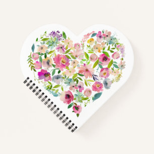 Rosa Blumenstrauß Herz Kleine Girls Liebe Notizbuch