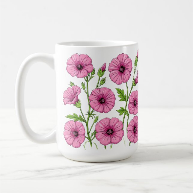 Rosa Blumenstrauß Kaffeetasse (Links)
