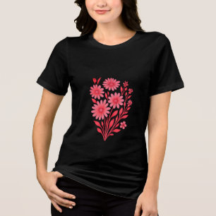 Rosa Blumenstrauß T-Shirt Tri-Blend Shirt