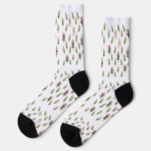 Rosa Blumenstrauß-Wiederholung Socken