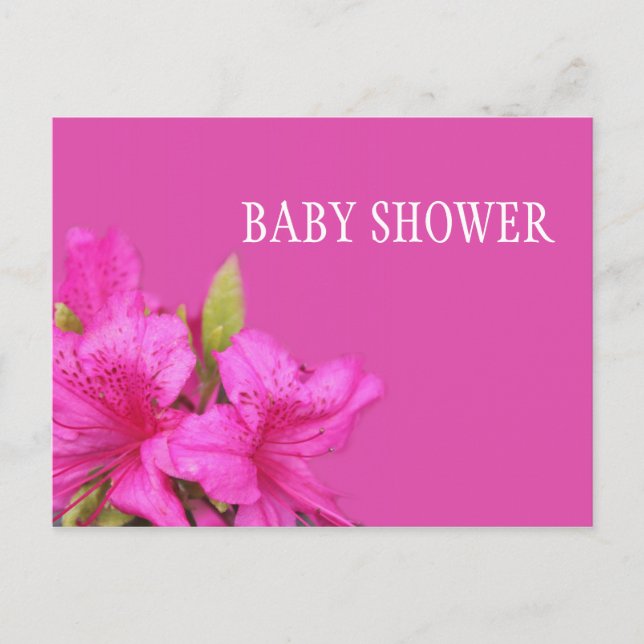 Rosa Blumensträuße Babydusche Postkarten Einladung (Vorderseite)