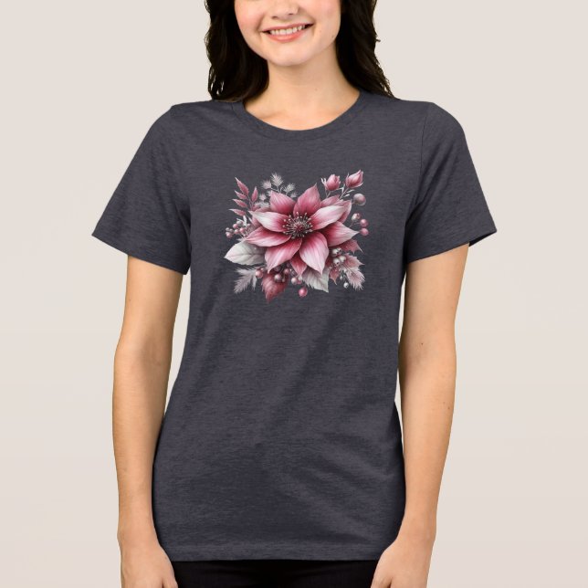Rosa Blumenurlaub T - Shirt (Vorderseite)