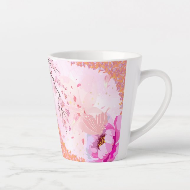 Rosa Blumenvase Tasse (Rechts)