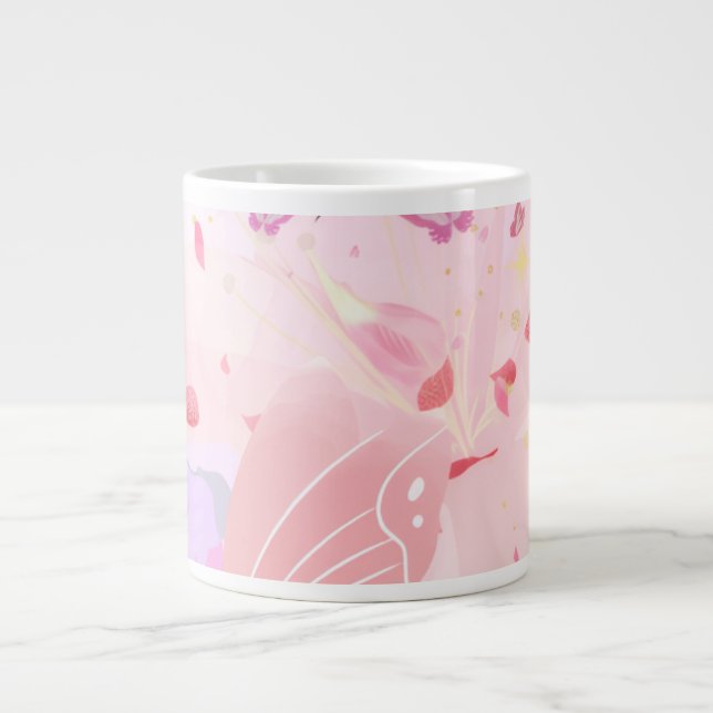 Rosa Blumenvase Tasse (Vorderseite)