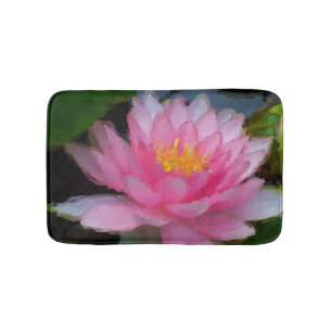 Rosa Blumenwasser-Lilien-Lotos-Blume Badematte