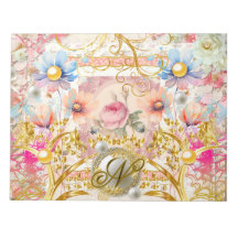 Rosa Blumenzange Fairy Gold Bird Mit Monogramm