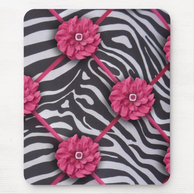 Rosa BlumeZebra Mousepad (Vorne)