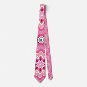 Rosa & blumiges Muster Krawatte