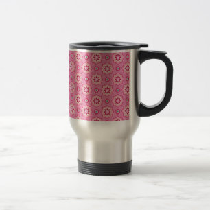 Rosa & blumiges Muster Reisebecher