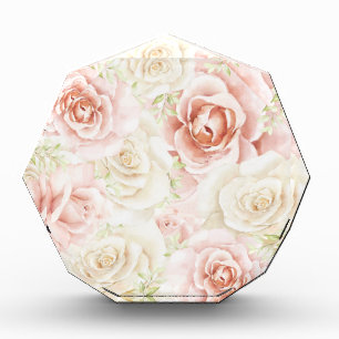 Rosa Blush Bloral Elegantes Foto Block