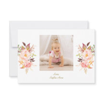 Rosa Blush Bloral Gold Girl Foto Taufe