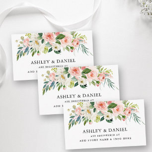 Rosa Blush Bloral Wedding Registrierungskarte einf Begleitkarte