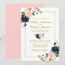 Rosa Blush Blues Elegantes Hochzeitsalbum