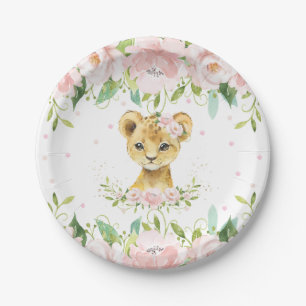 Rosa Blush Blues Leder Cub Birthday Baby Dusche Pappteller