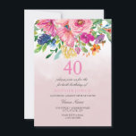 Rosa Blush Botantical Watercolor 40. Geburtstag Einladung<br><div class="desc">Rosa Blush Botantical Watercolor 40. Geburtstag Einladung Siehe Matching Collection in Niche and Nest Store</div>