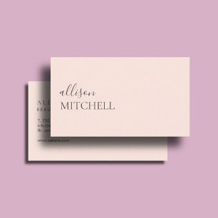 Rosa Blush Calligraphy Elegante Girly Visitenkarte