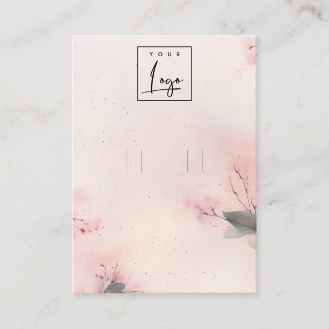 Rosa Blush Cherry Blossom Logo Hoop Holder Visitenkarte (Vorderseite)
