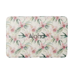 Rosa Blush Cream Orchideen Blumen Badematte