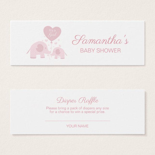 Rosa Blush Elephant Girl Dusche Windeln Windeln Ra (Vorne & Hinten)