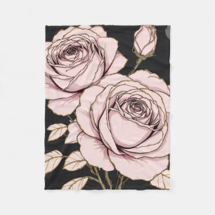 Rosa Blush Floral Fleece-Decke Fleecedecke