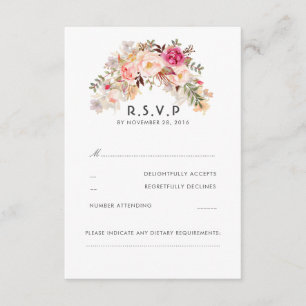 Rosa Blush Floral Wedding RSVP