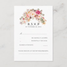 Rosa Blush Floral Wedding RSVP