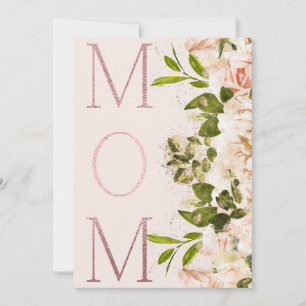 Rosa Blush Foil MAMA Floral Happy Mütter Tag