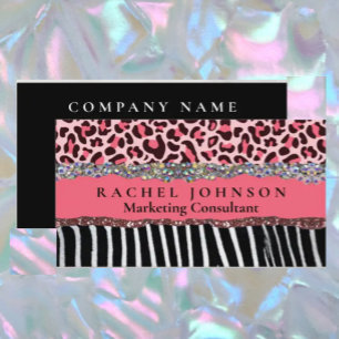Rosa Blush Girl Modern Feminine Glam Retro Visitenkarte