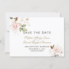 Rosa Blush Gold Blues Hochzeit retten das Datum Save The Date
