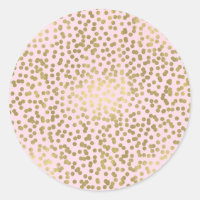 Rosa Blush & Gold Dots Confetti Elegantes schicke