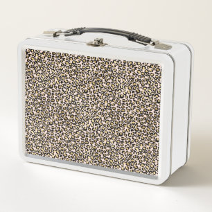 Rosa Blush Gold Leopard Print Metall Brotdose