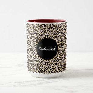 Rosa Blush Gold Leopard Print Tasse