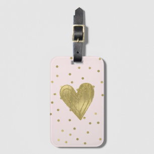 Rosa Blush Gold Sparkle Confetti Gepäckanhänger