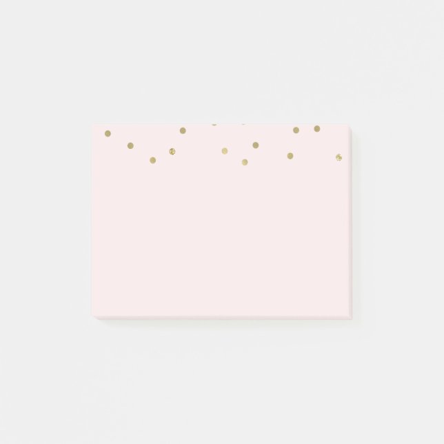 Rosa Blush Gold Sparkle Confetti Post-it Klebezettel (Vorderseite)