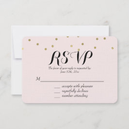 Rosa Blush Gold Sparkone Confetti UAWG RSVP Karte