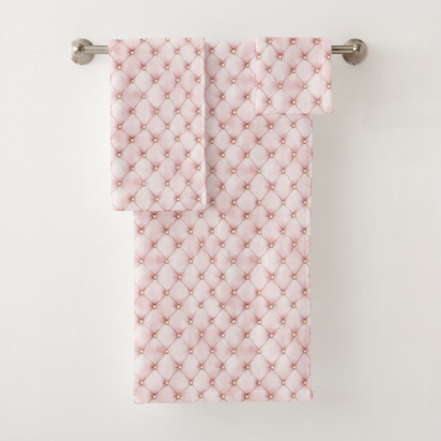 Rosa Blush Gold Tufts Badhandtuch Set (Insitu)
