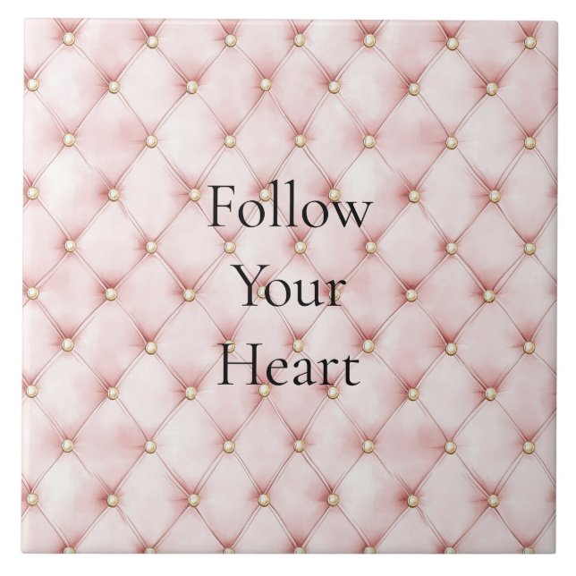 Rosa Blush Gold Tufts Fliese (Vorderseite)