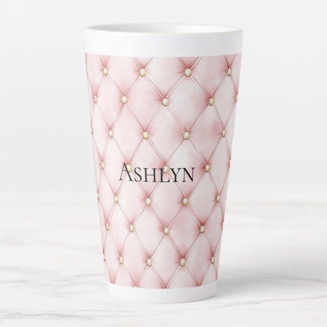 Rosa Blush Gold Tufts Milchtasse (Vorderseite)