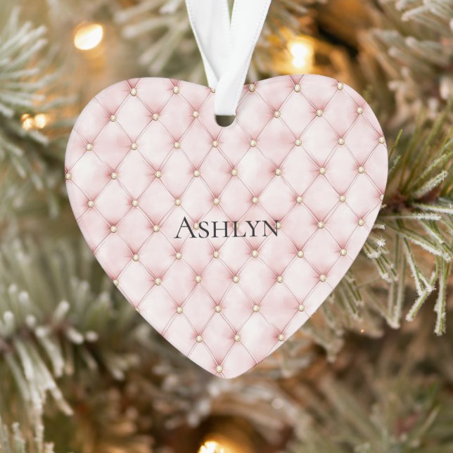 Rosa Blush Gold Tufts Weihnachten Ornament (Baum)