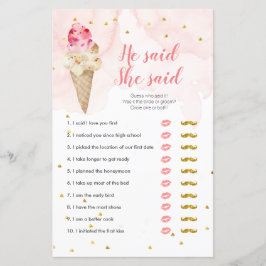 Rosa Blush Ice Creme Er sagte, sie sagte Game Card