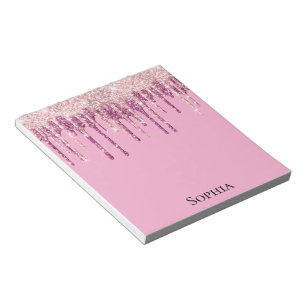 Rosa Blush Ice Creme Glitzer Tropfen Personalisier Notizblock