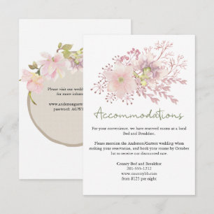 Rosa Blush Magnolia Bloral Wedding Card Begleitkarte
