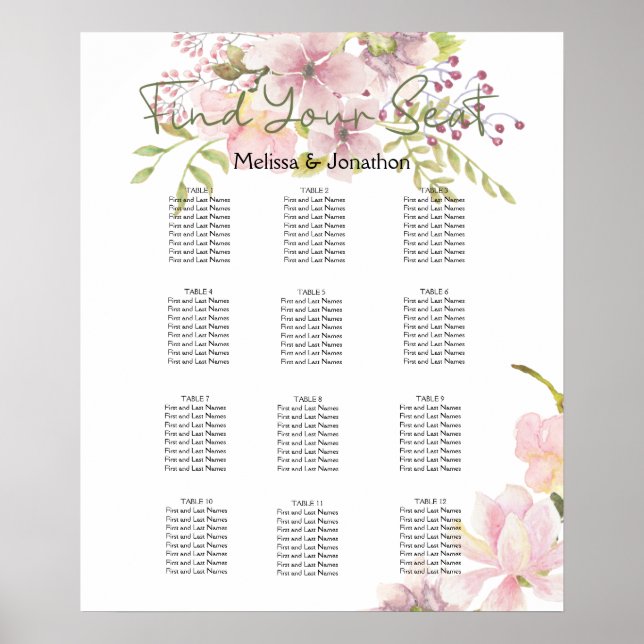 Rosa Blush Magnolia Blumenzwiebelkarte Poster (Vorne)