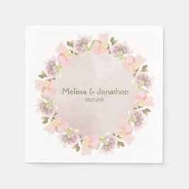 Rosa Blush Magnolia Blumenzwiebeln Napkins Serviette