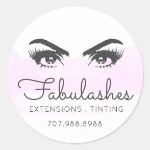 Rosa Blush Makeup Artists Eye Lash Services Promo Runder Aufkleber