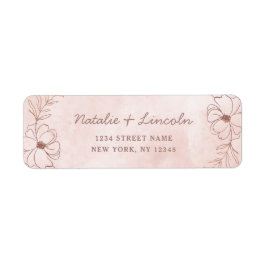 Rosa Blush & Rose Gold Foil Wedding Rücksendeadres