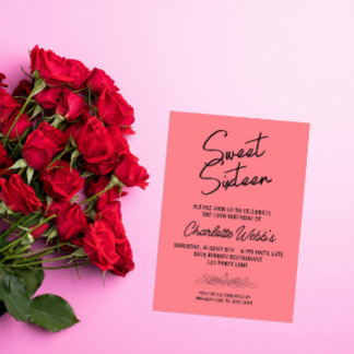 Rosa Blush Sweet 16. Geburtstag Einladung
