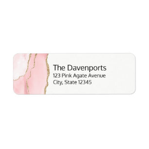 Rosa Blush Tor mit Gold Ribbon Elegant
