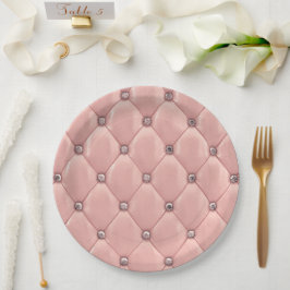 Rosa Blush Tuflische Satin Elegant Pappteller