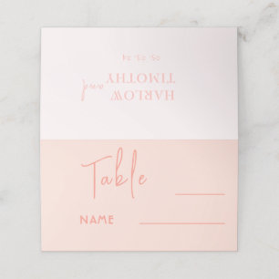 Rosa Blush Wedding Tischnummer Platzkarte